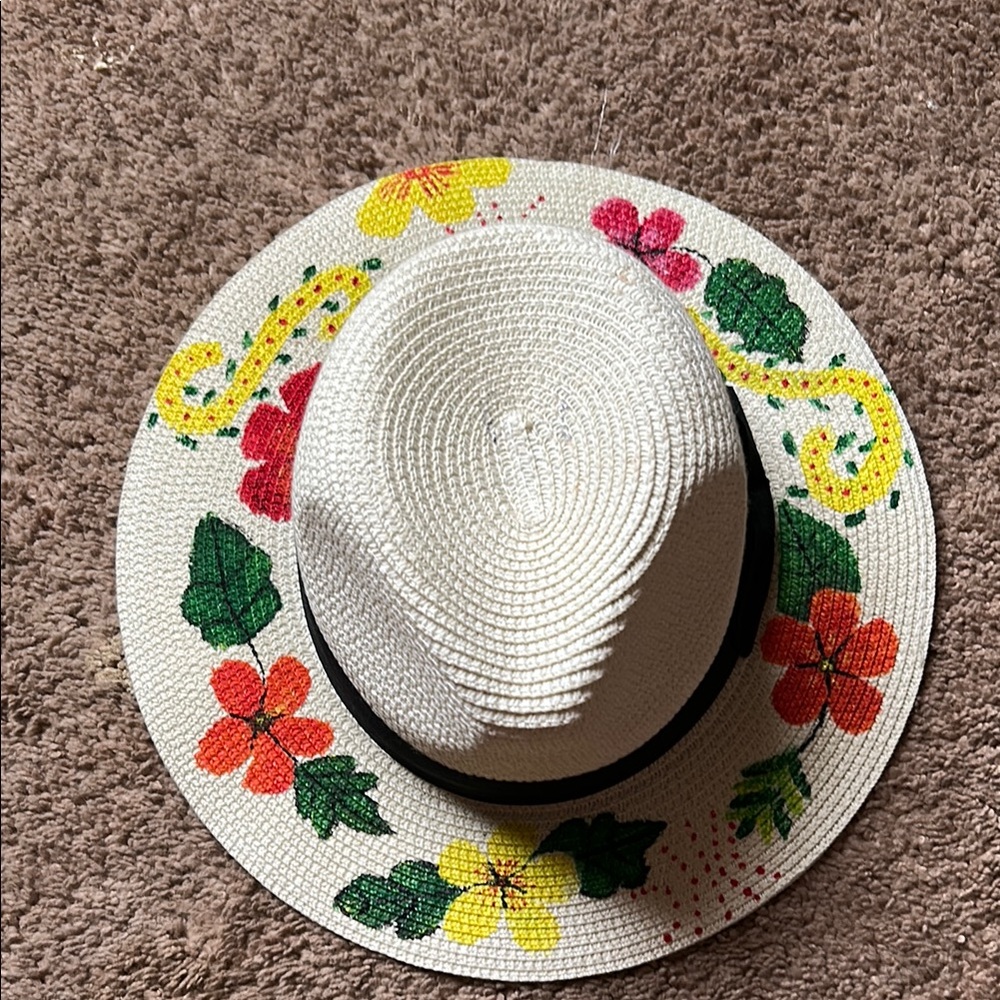 Colorful Floral Straw Hat